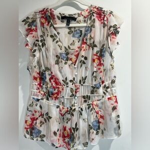 Medium White House black market floral blouse
